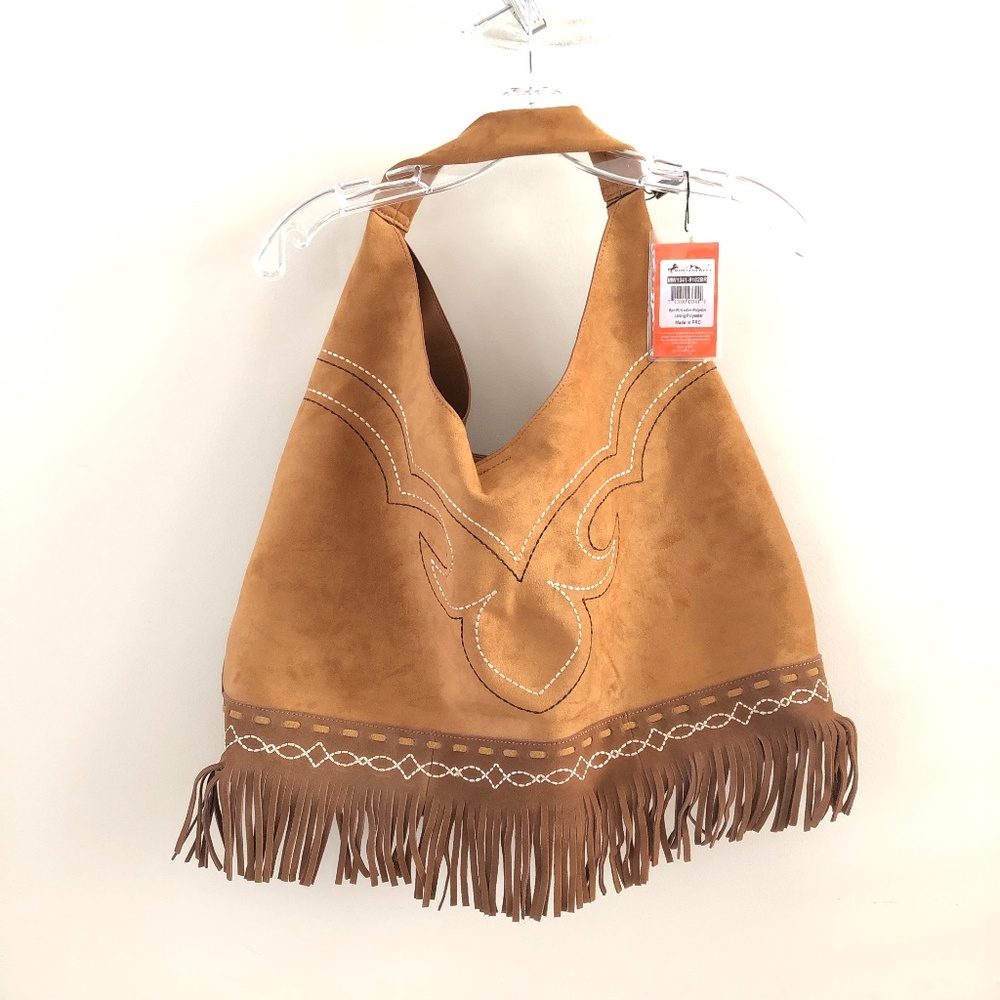 Oversized Montana West Tan Hobo Bag with Fringe NWT